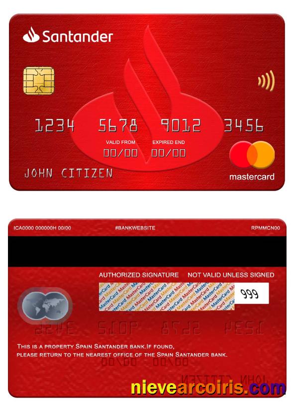 Spain Santander Bank mastercard